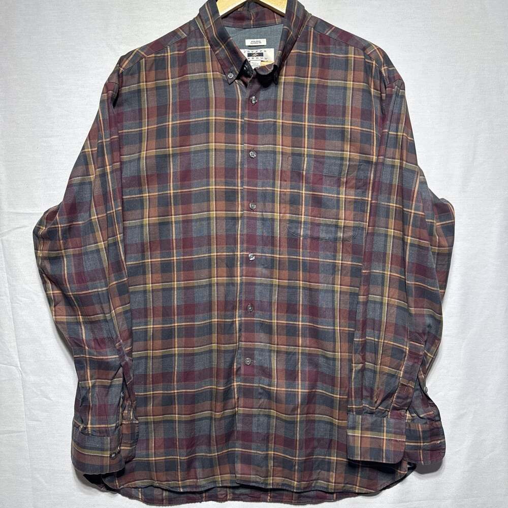 Joseph Abboud Modern Fit Plaid Cotton Button Up Shirt